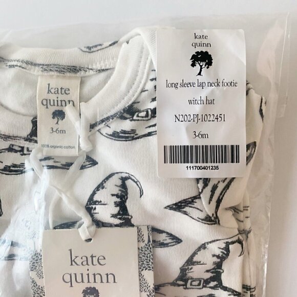NWT Kate Quinn Organic Cotton Witch Hat Baby Footie 0-3 3-6 6-9 Months - Picture 5 of 6